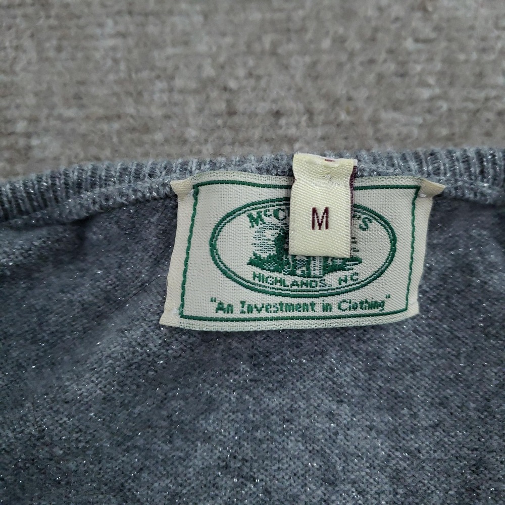 McCulley's Sweater Womens Medium Gray Glittery Knit‎ Crewneck Pullover Cashmere - Picture 5 of 14